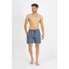 Moda Çizgi Erkek Gri Deniz Şortu 27485