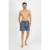 Moda Çizgi Erkek Gri Deniz Şortu 27485