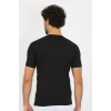 moda çizgi Erkek Likralı V Yaka Siyah T-Shirt 65700