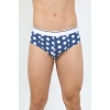 Moda Çizgi Erkek Pamuk Desenli Likralı Slip Lacivert 40131