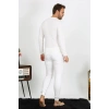 Moda Çizgi Erkek Pamuk Ekru İçlik Takım 19103