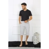 Moda Çizgi Erkek Pamuk Gri Kapri 27480