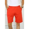 Moda Çizgi Erkek Pamuk Kırmızı Şort 27484