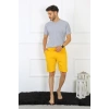 Moda Çizgi Erkek Pamuk Sarı Şort 27484