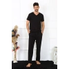 Moda Çizgi Erkek Pamuk Siyah Tek Alt Pijama 27495
