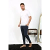 Moda Çizgi Erkek Pamuk Tek Alt Pijama Lacivert 27551