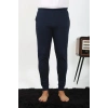 Moda Çizgi Erkek Pamuk Tek Alt Pijama Lacivert 27551