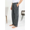 Moda Çizgi Erkek Pamuk Tek Alt Pijama Lacivert 27562