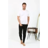 Moda Çizgi Erkek Pamuk Tek Alt Pijama Siyah 27551