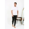 Moda Çizgi Erkek Pamuk Tek Alt Pijama Siyah 27551