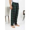 Moda Çizgi Erkek Pamuk Tek Alt Pijama Yeşil 27562