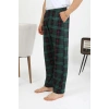 Moda Çizgi Erkek Pamuk Tek Alt Pijama Yeşil 27562