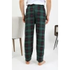 Moda Çizgi Erkek Pamuk Tek Alt Pijama Yeşil 27562