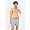 Moda Çizgi Erkek Penye Boxer Gri 40091