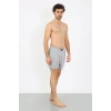 Moda Çizgi Erkek Penye Boxer Gri 40091