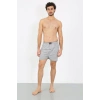 Moda Çizgi Erkek Penye Boxer Gri 40091