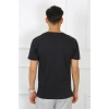 Moda Çizgi Erkek Siyah %100 Pamuklu T-Shirt 27486