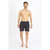 Moda Çizgi Erkek Siyah Deniz Şortu 27485