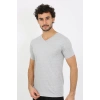 Moda Çizgi Erkek V Yaka Gri Penye Atlet 6560