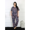 Moda Çizgi Kadın 5XL-6XL-7XL-8XL Büyük Beden Kısa Kol Pijama Takım 75008