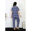 Moda Çizgi Kadın 5XL-6XL-7XL-8XL Büyük Beden Kısa Kol Pijama Takım 75010