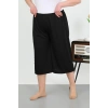 Moda Çizgi Kadın Büyük Beden Bürümcük Kapri 27561Siyah