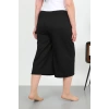 Moda Çizgi Kadın Büyük Beden Bürümcük Kapri 27561Siyah