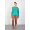 Moda Çizgi Kadın Büyük Beden Penye Pijama Takım 202180