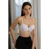 Moda Çizgi Kadın Destekli  Balenli Dantel Detaylı Sütyen 3625S Beyaz
