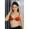 Moda Çizgi Kadın Destekli Balenli Desenli Sütyen 4922 Kırmızı