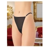 Moda Çizgi Kadın Fantezi Siyah Tanga Külot 8014