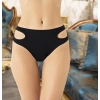Moda Çizgi Kadın Fantezi Siyah Tanga Külot 8026