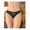 Moda Çizgi Kadın Fantezi Siyah Tanga Külot 8028