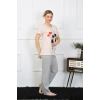 Moda Çizgi Kadın Kısa Kol Penye Pijama Takım 4207