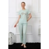 Moda Çizgi Kadın Kısa Kol Pijama Takım 4140