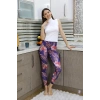 Moda Çizgi Kadın Micro Desenli Tayt Mor 5920