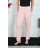 Moda Çizgi Kadın Pamuk Penye Cepli Tek Alt Pijama Pembe 27512