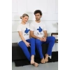 Moda Çizgi Kadın Pamuk Penye Sevgili Kombini Pijama Takımı Beyaz 50129 Tek Takım Fiyatıdır