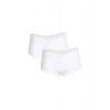 Moda Çizgi Kadın Pamuklu 2li Boxer Beyaz 40265