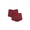 Moda Çizgi Kadın Pamuklu 2li Boxer Bordo 40266