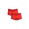 Moda Çizgi Kadın Pamuklu 2li Boxer Kırmızı 40265