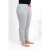 Moda Çizgi Kadın Pamuklu Büyük Beden Alt Pijama 27557 Gri