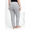 Moda Çizgi Kadın Pamuklu Büyük Beden Alt Pijama 27557 Gri