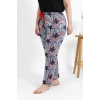 Moda Çizgi Kadın Pamuklu Büyük Beden Alt Pijama 27557 Somon