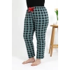 Moda Çizgi Kadın Pamuklu Büyük Beden Alt Pijama 27557 Turkuaz
