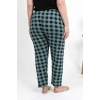 Moda Çizgi Kadın Pamuklu Büyük Beden Alt Pijama 27557 Turkuaz