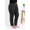 Moda Çizgi Kadın Pamuklu Büyük Beden Alt Pijama 27559 Antrasit