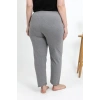 Moda Çizgi Kadın Pamuklu Büyük Beden Alt Pijama 27559 Gri
