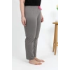 Moda Çizgi Kadın Pamuklu Büyük Beden Alt Pijama 27559 Vizon