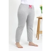 Moda Çizgi Kadın Pamuklu Büyük Beden Alt Pijama 27560 Gri